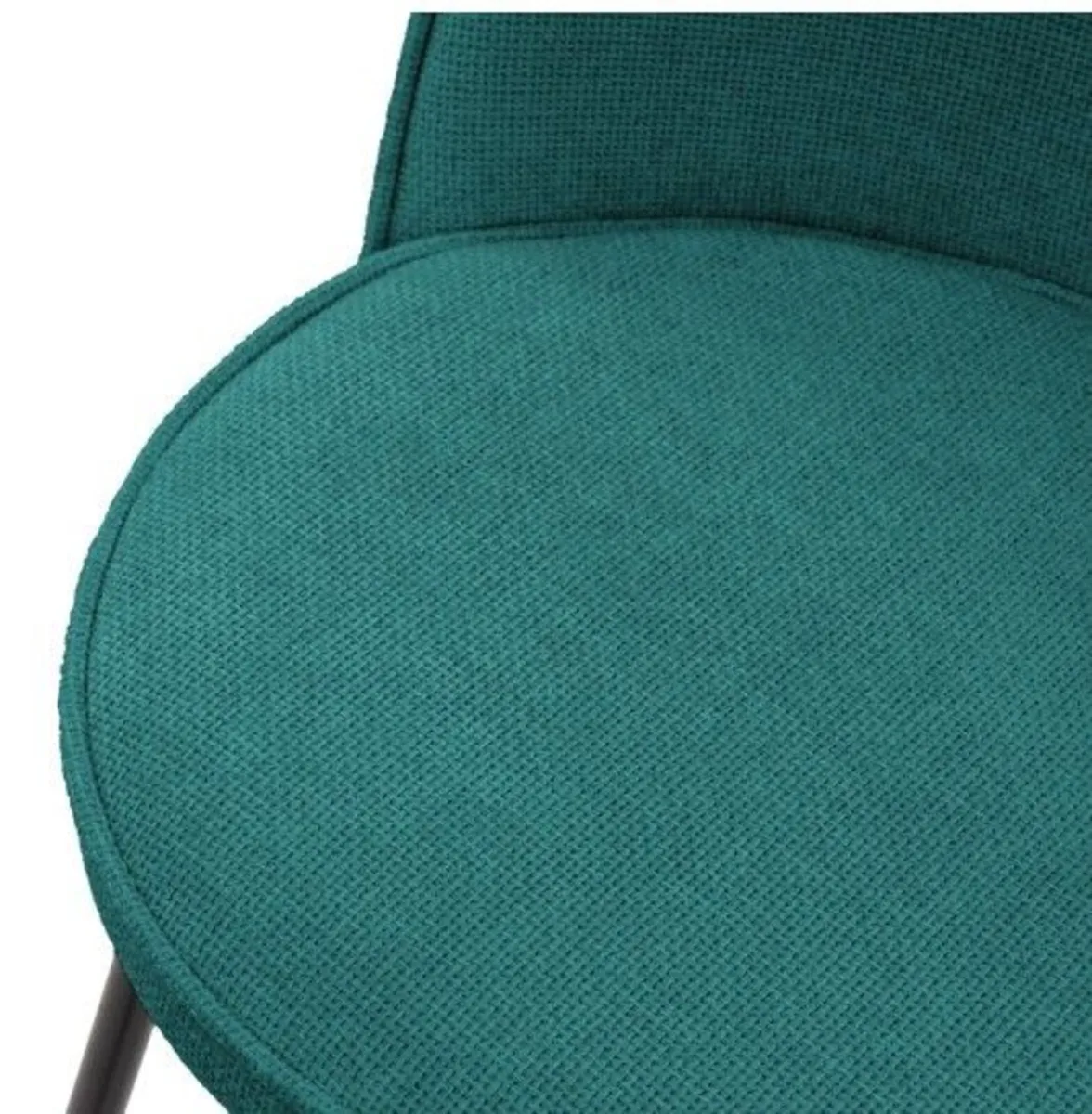 Set of 2 Petrol Upholstered Bar Stools with Bac - Image 3