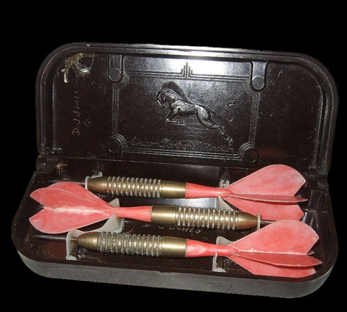 Vintage 1960s Brass Darts Set & Case-Pristine - Image 1