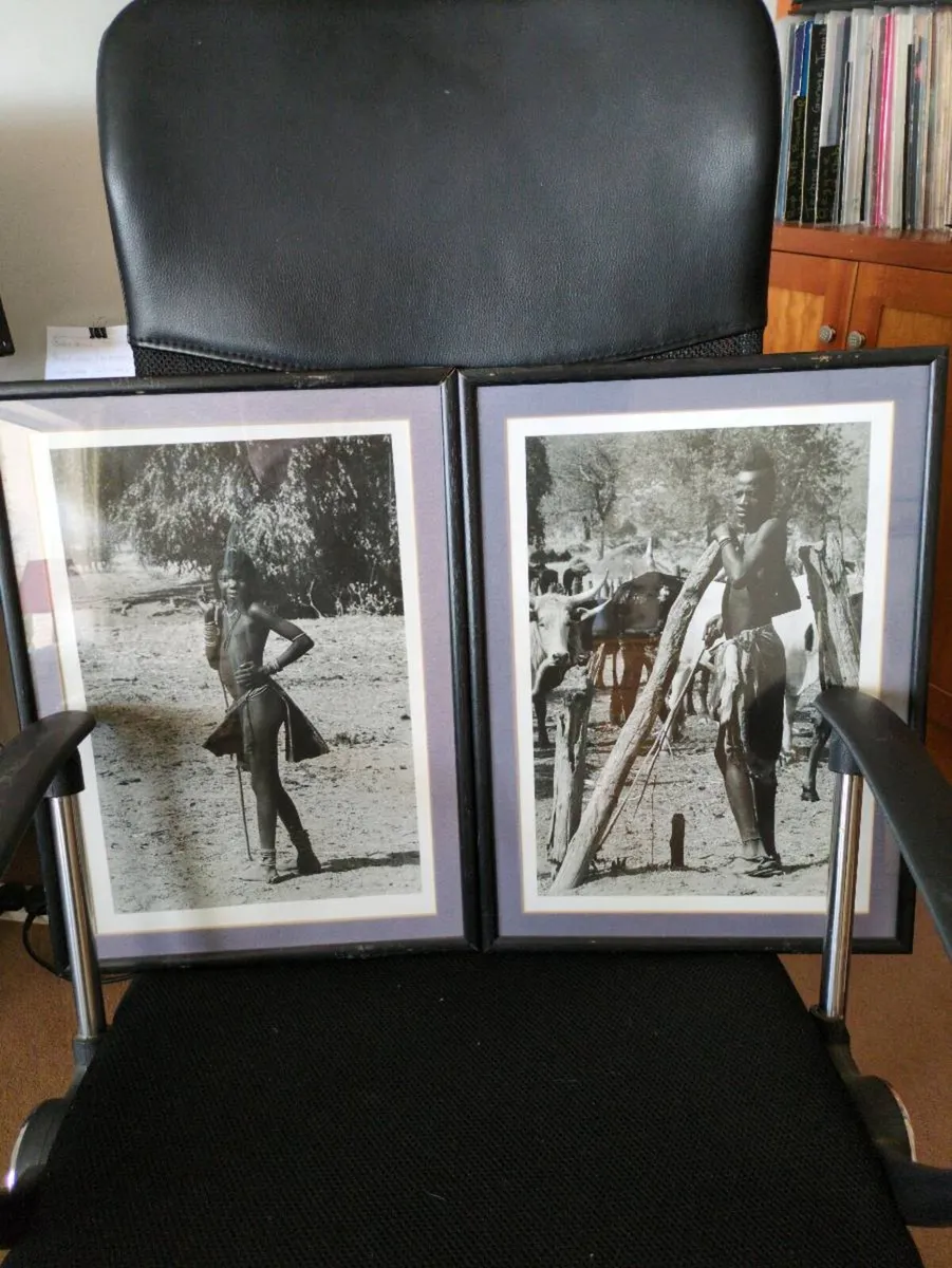 2 African tribe framed photo prints