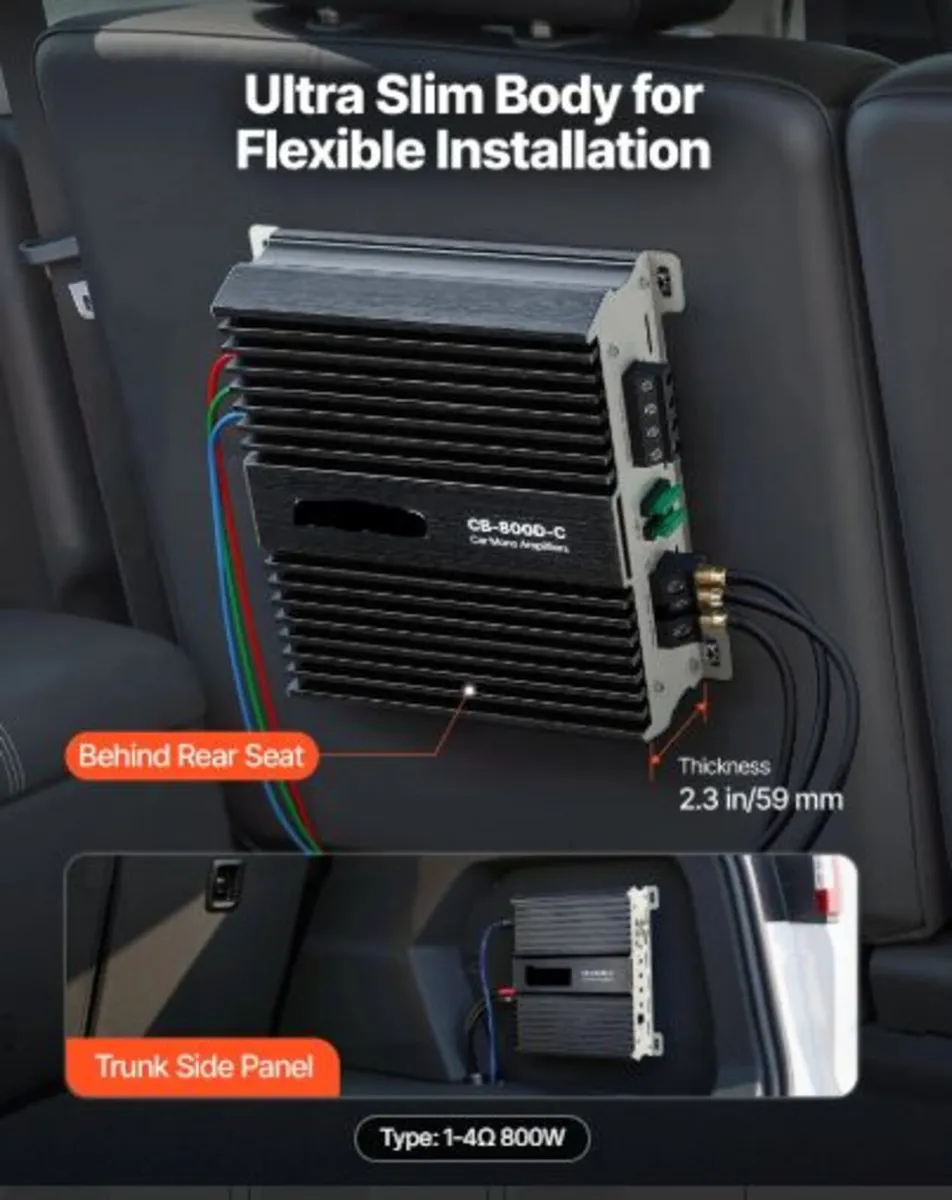 Monoblock Car Amplifier, 800W RMS MAX, 1/2/4 Ohm - Image 3
