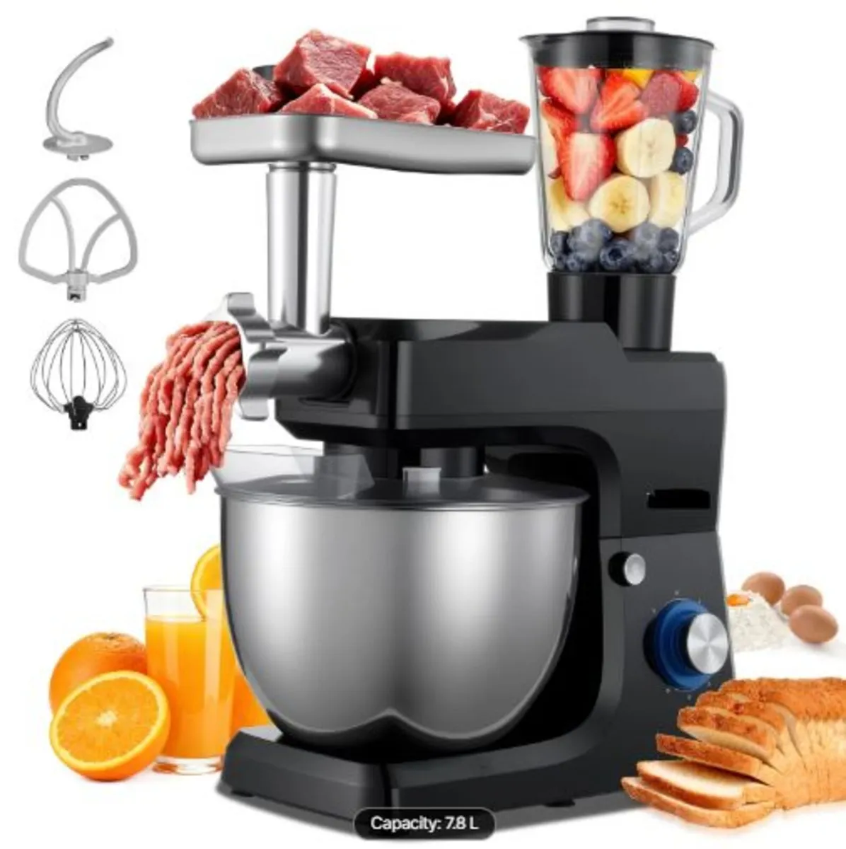 Stand Mixer, 7.8 L Electric Kitchen Mixer, 1500W - Image 1