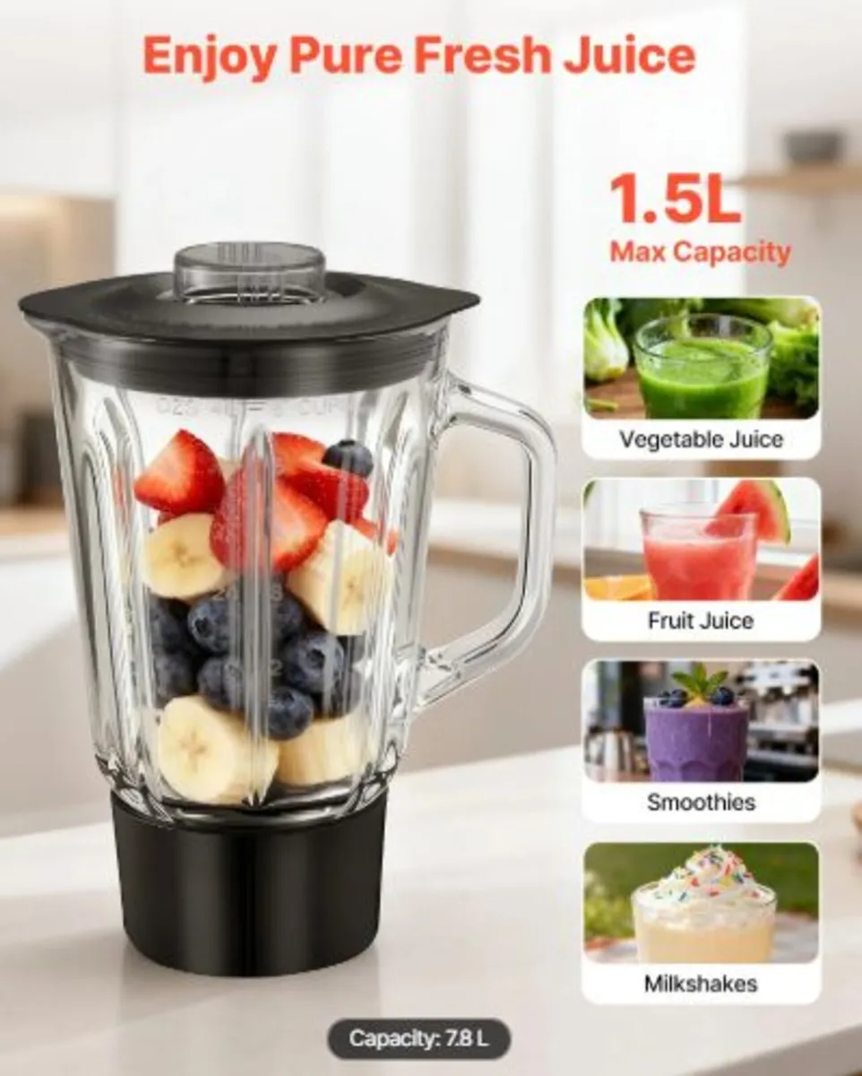 Stand Mixer, 7.8 L Electric Kitchen Mixer, 1500W - Image 4