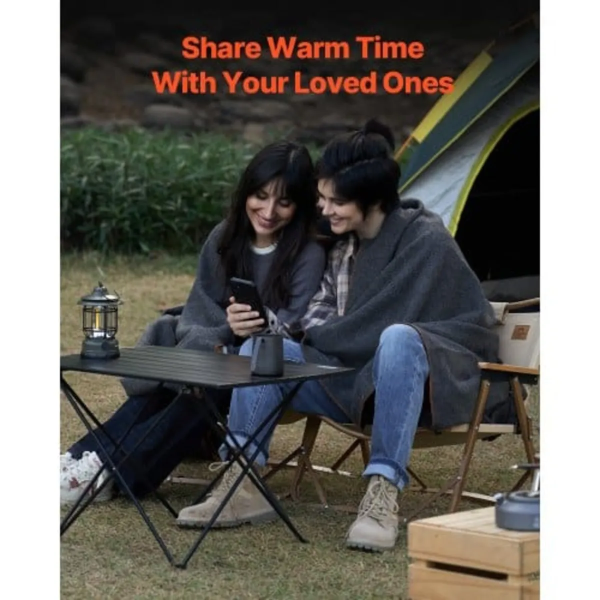 Wool Camping Blanket 1,62x2,23m / 64" x 88" Warm f - Image 2