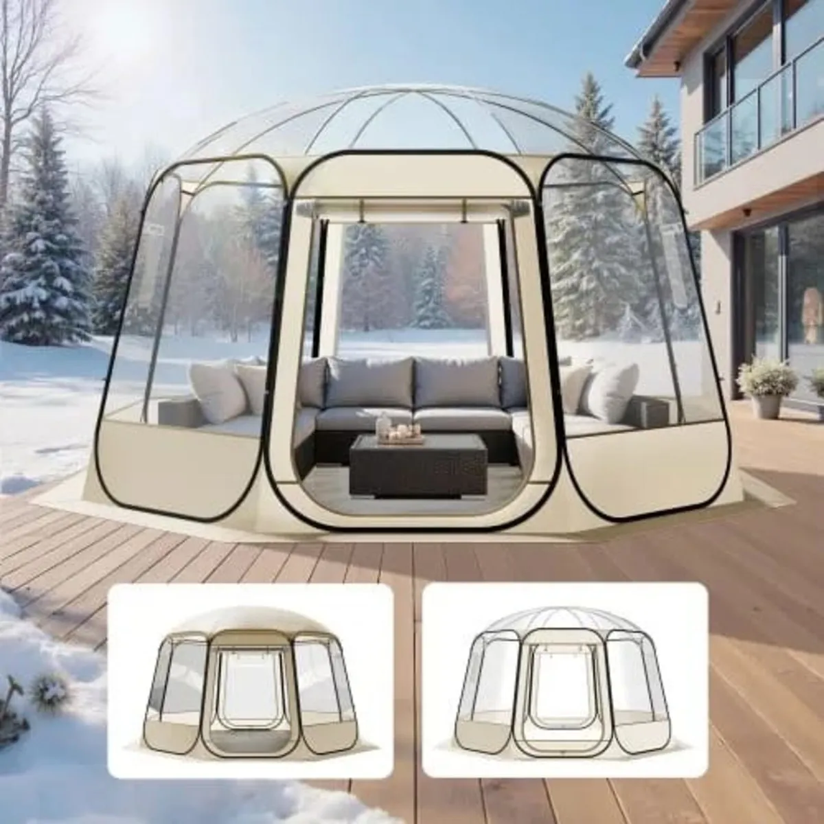 Pop up Bubble Tent, 3.36 x 3.45 m Waterproof & UV- - Image 1
