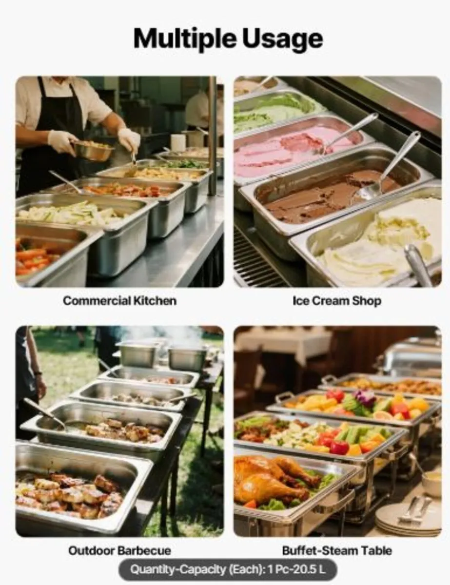 Stainless Steam Hotel Pan, Full Size x 145mm Deep - Image 4