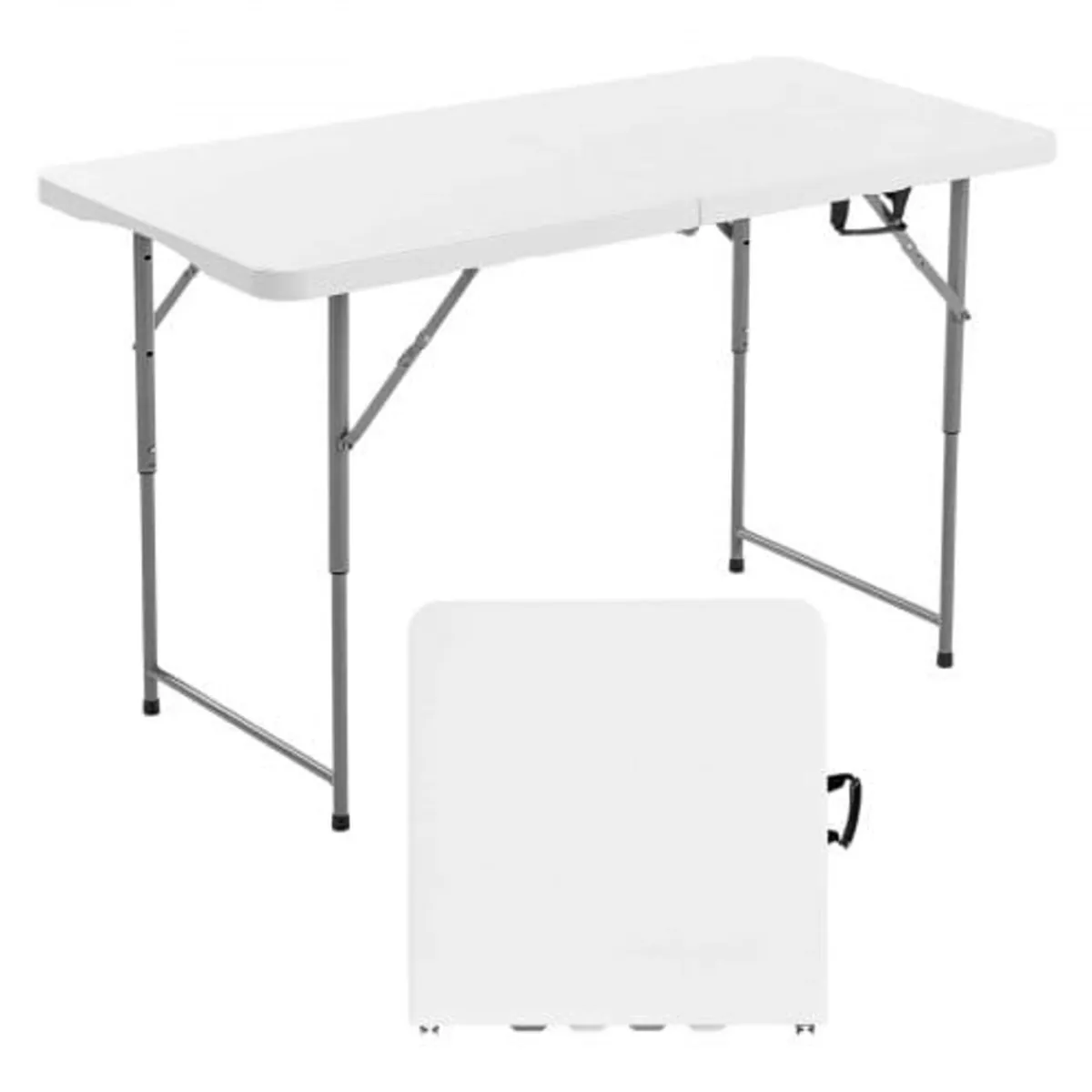 Folding Table, 4 Ft Heavy Duty Portable Fold-in-Ha - Image 1