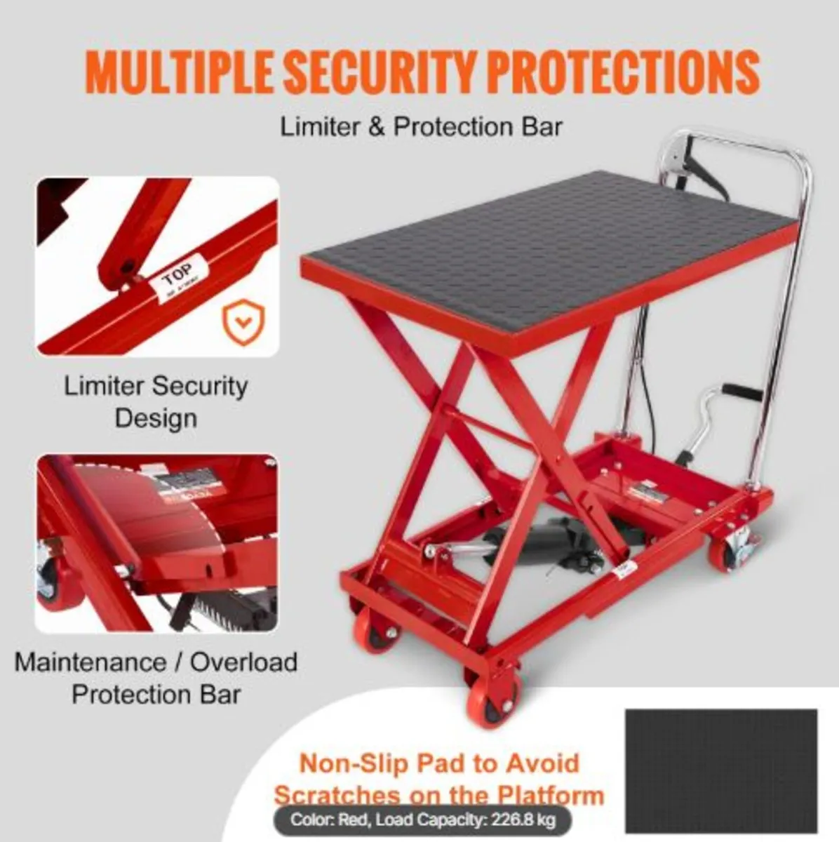 Hydraulic Lift Table Cart, 500lbs Capacity 28.5" - Image 3