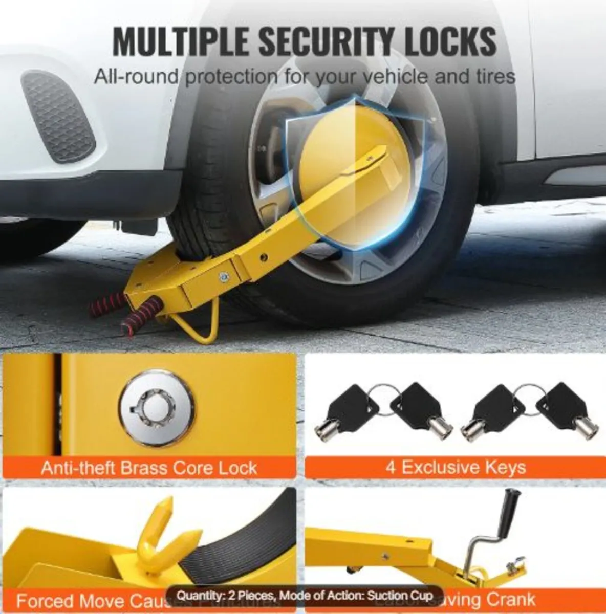 Wheel Lock Clamp, 2-Pack Trailer Wheel Lock, Heavy - Image 4