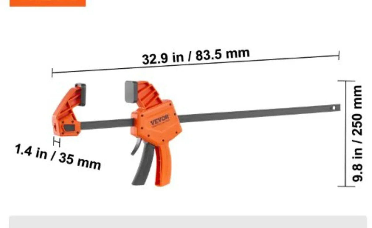 Bar Clamps for Woodworking, 2-Pack 24" One-Handed - Image 2