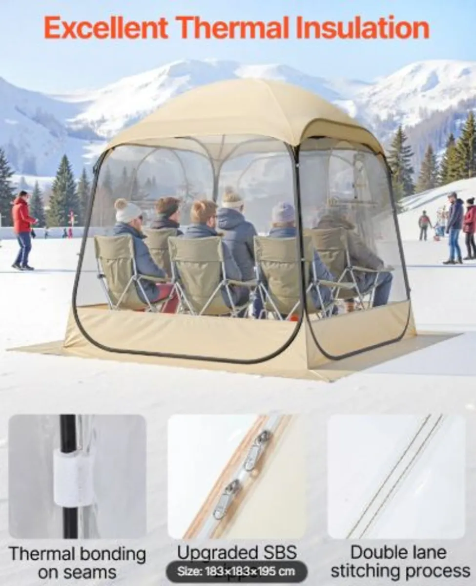 Pop up Sports Tent, 1.83x1.83 m Clear Bubble Tent - Image 3
