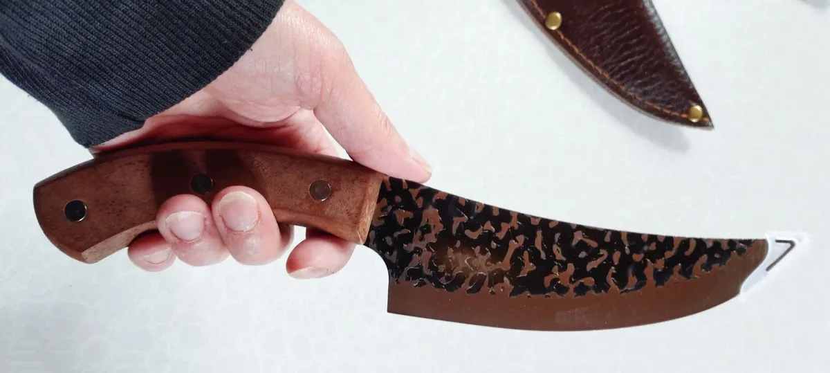 TWO KITCHEN KNIVES WITH SHEATHS (NEW). - Image 2