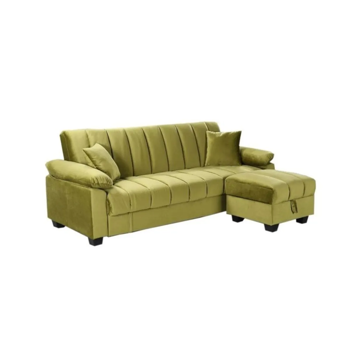 Sofa Bed with Storage Pouffe 210cm Lime Yadhi Ideal Irish Homes - Image 4