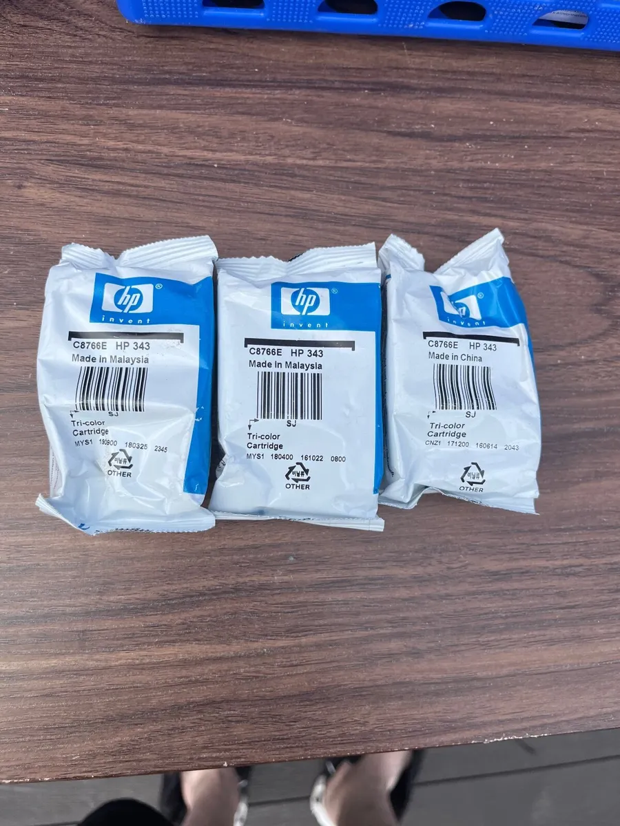 HP 343 Tri- Colour Ink Cartridges x 3