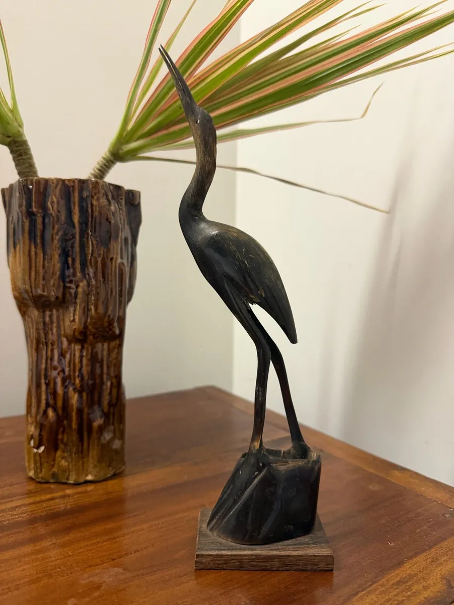 Vintage Pair Horn Crane Ornaments - Image 3