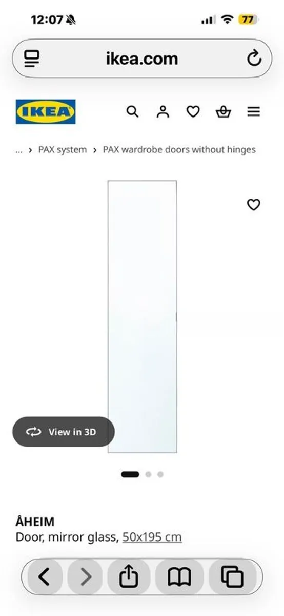 IKEA Mirror Wardrobe Door - Image 1