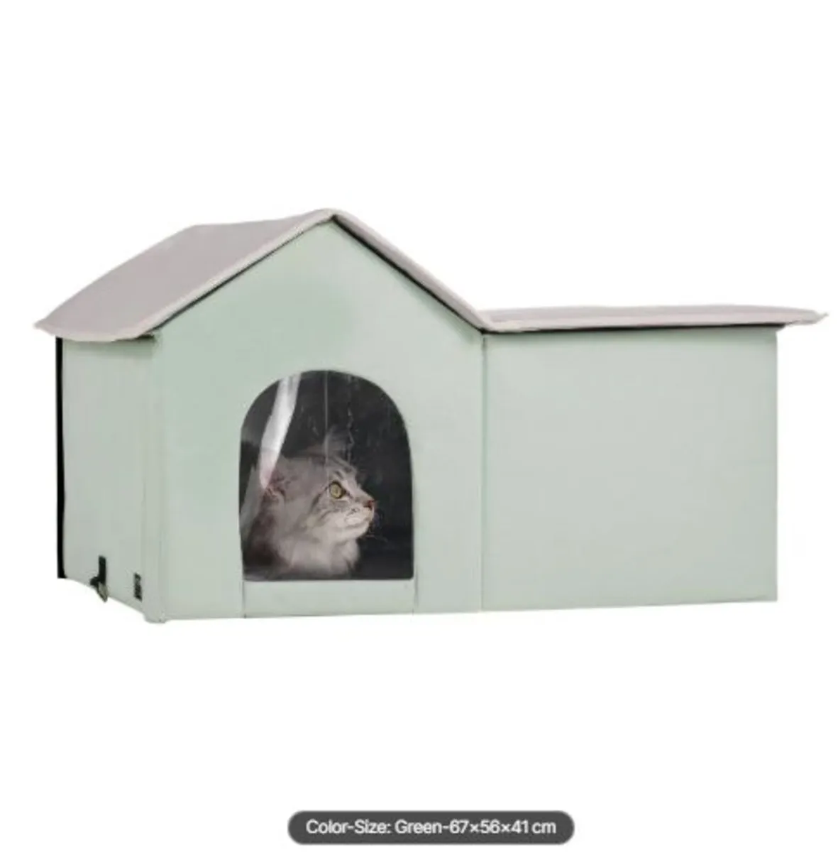 Heated Cat House, Outdoor Kitty Shelter, - Image 1