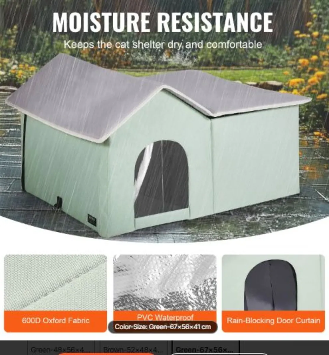 Heated Cat House, Outdoor Kitty Shelter, - Image 3