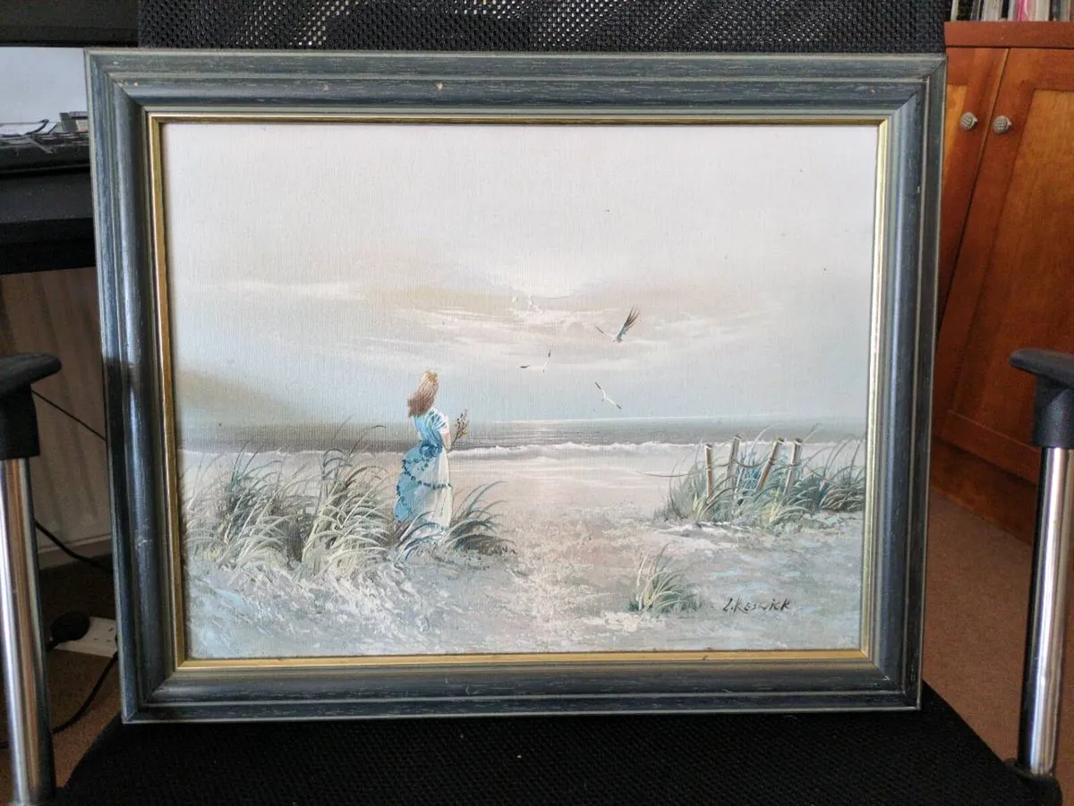 Signed Vintage oil painting by L. Keswik