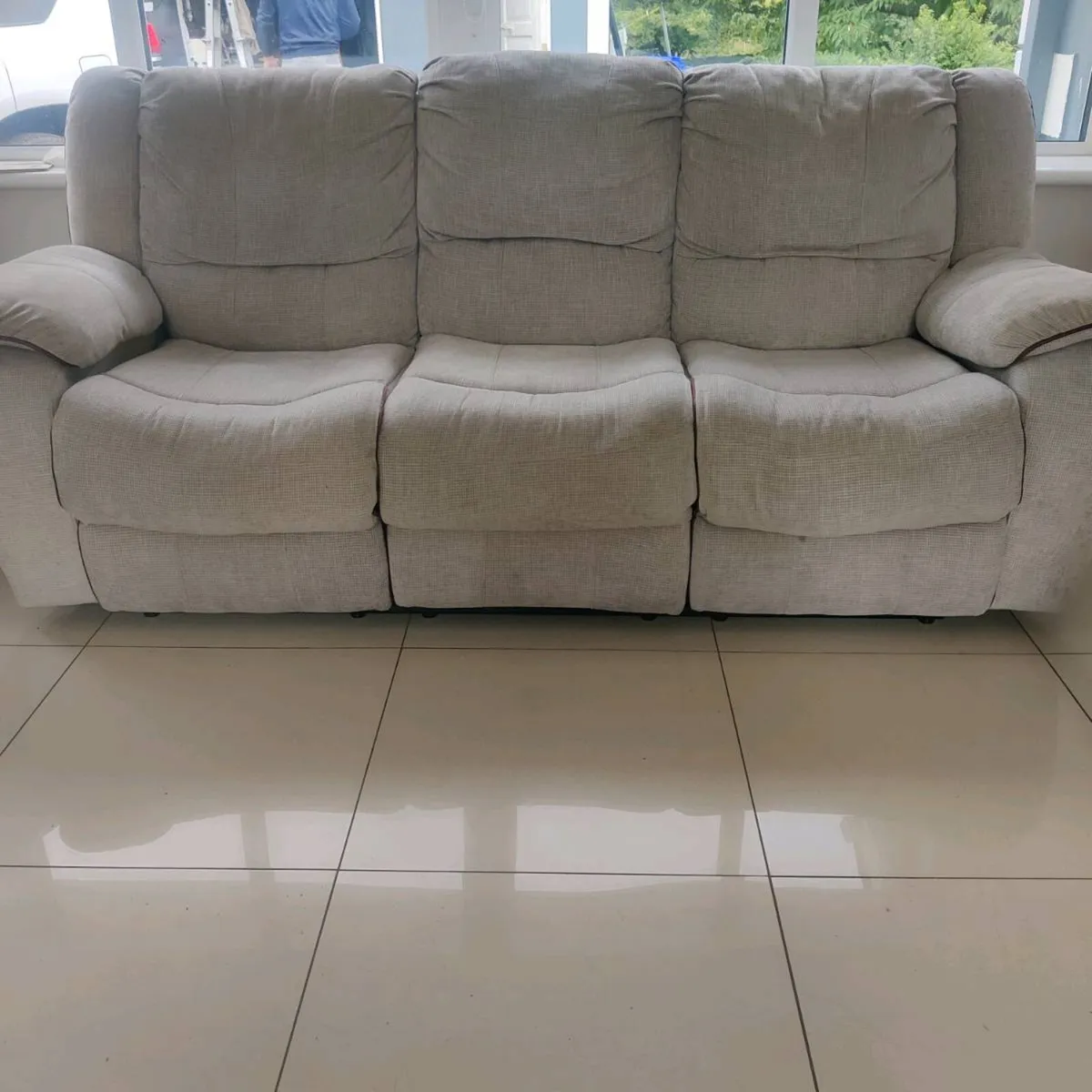 Sofa, coffee table, floor lamp, dining chairs - Image 1