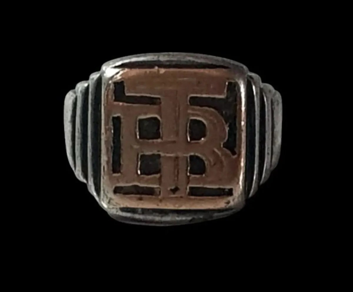 Vintage Thomas Burberry Silver & Gold Ring - Image 4