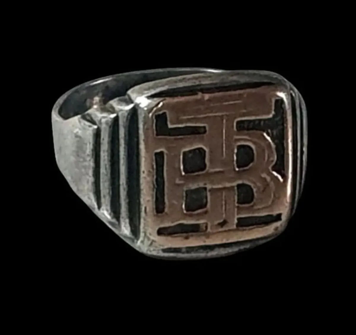 Vintage Thomas Burberry Silver & Gold Ring - Image 1