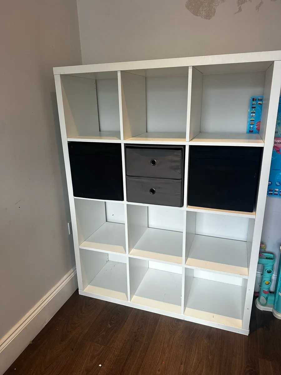 IKEA KALLAX Shelving Unit + Storage Boxes - Image 1