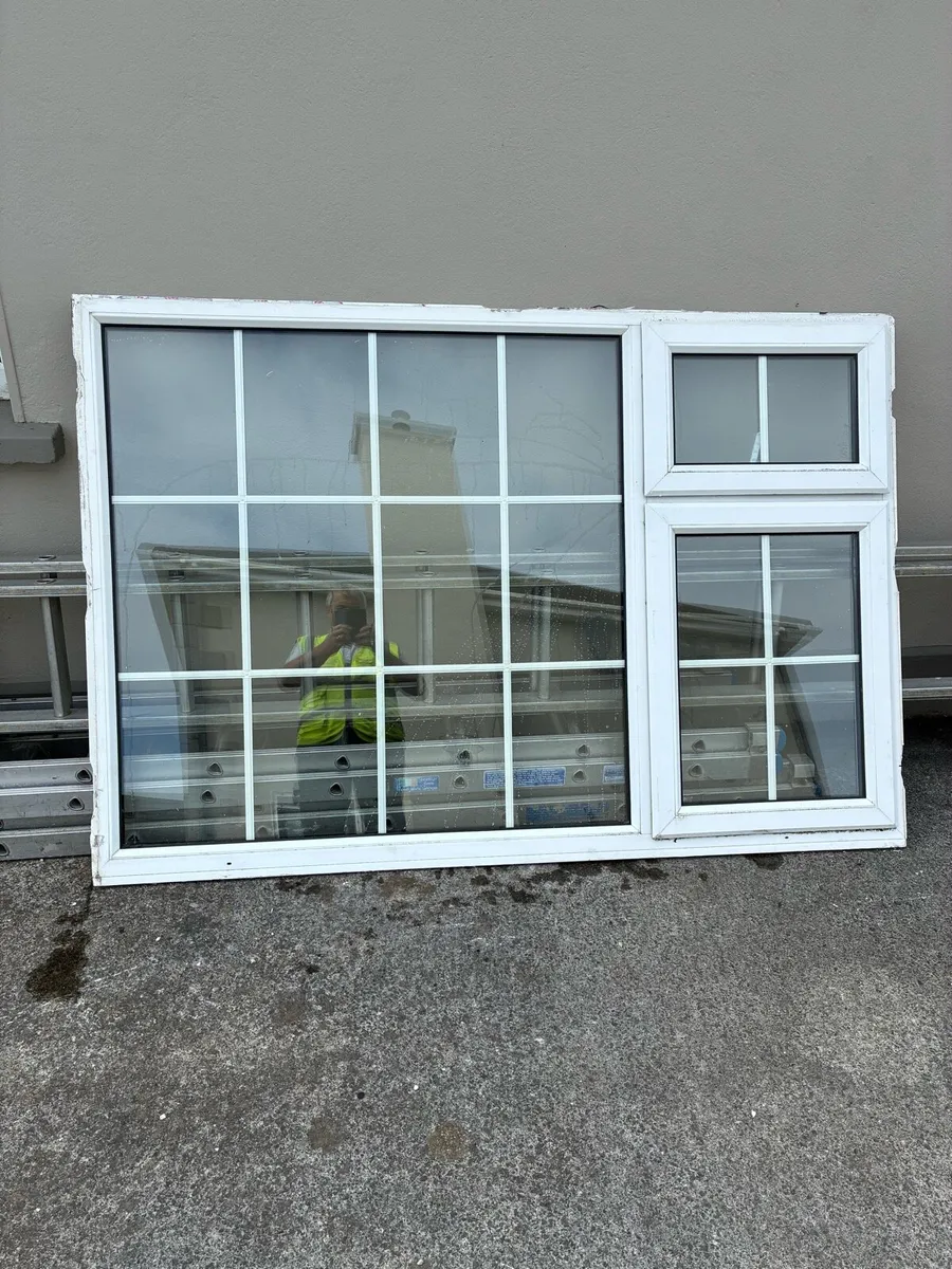 Patio door and a selection of white PVC windows - Image 1