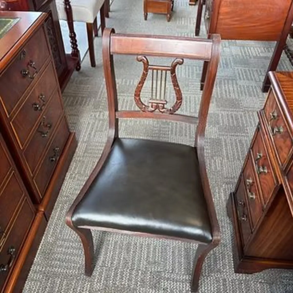 Classic regency-style mahogany occasional chair
