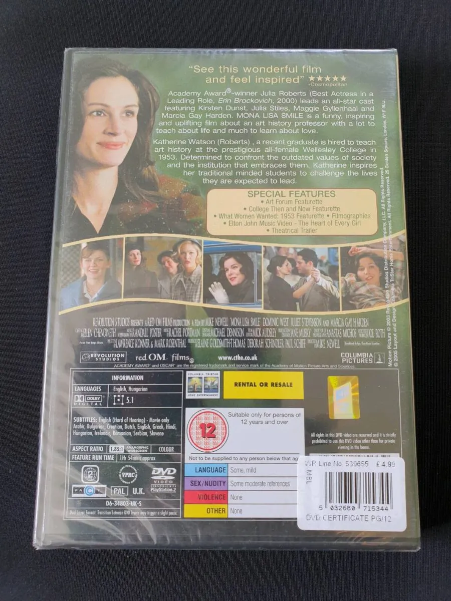 Mona Lisa Smile DVD Julia Roberts Julia Stiles - Image 2