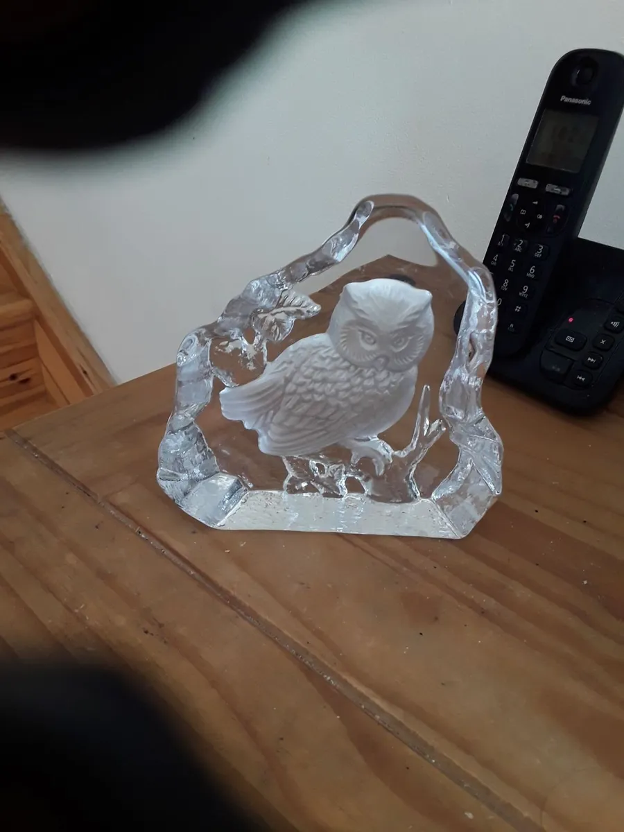 Beautiful glass paper weight shaped as owl - Image 1
