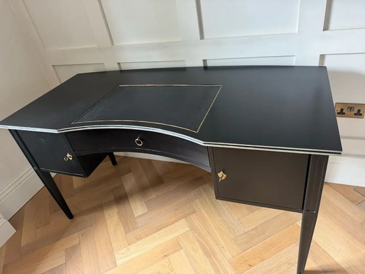 Beautiful Desk with Leather Inlay - Image 4