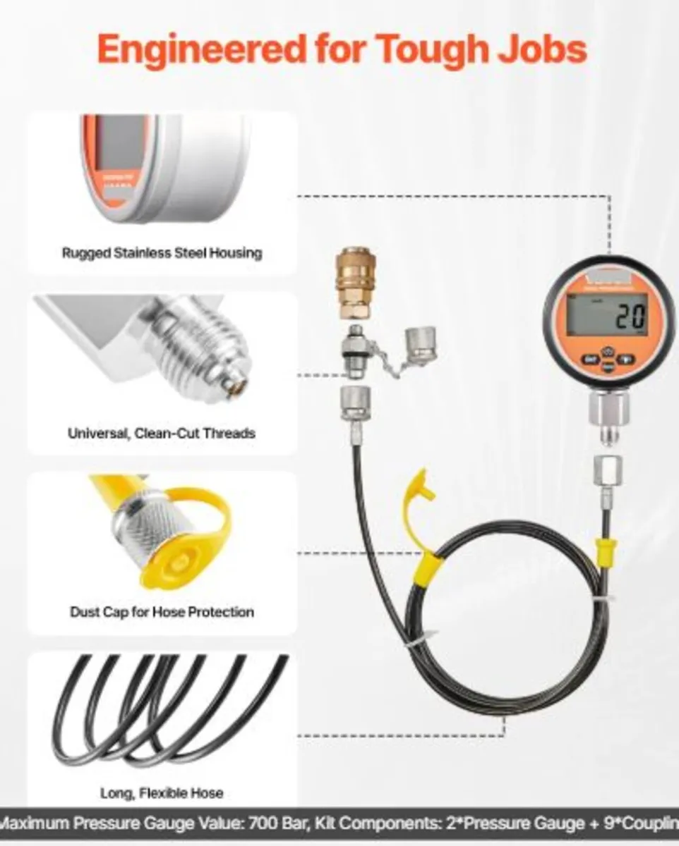 Digital Hydraulic Pressure Test Coupling Kit, 700 - Image 3