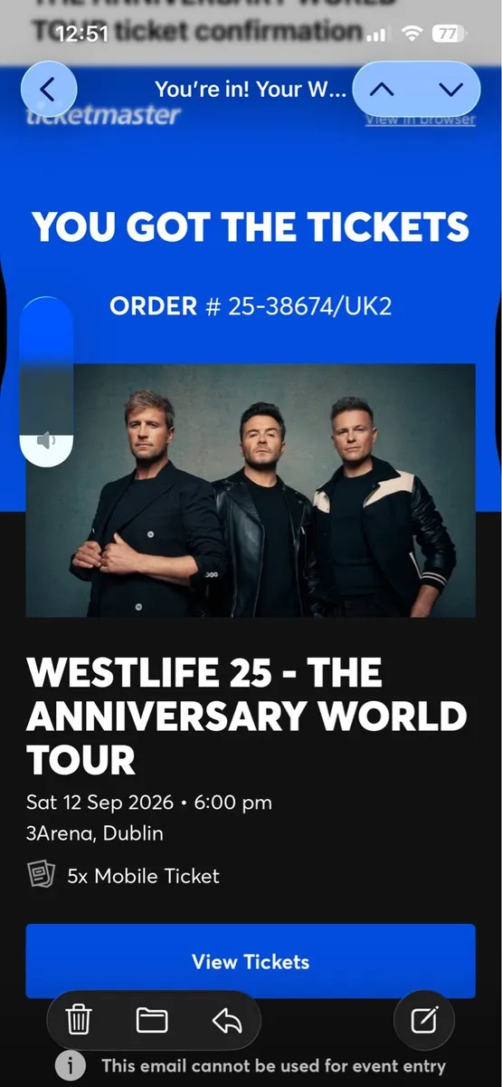 Westlife tickets - Image 1
