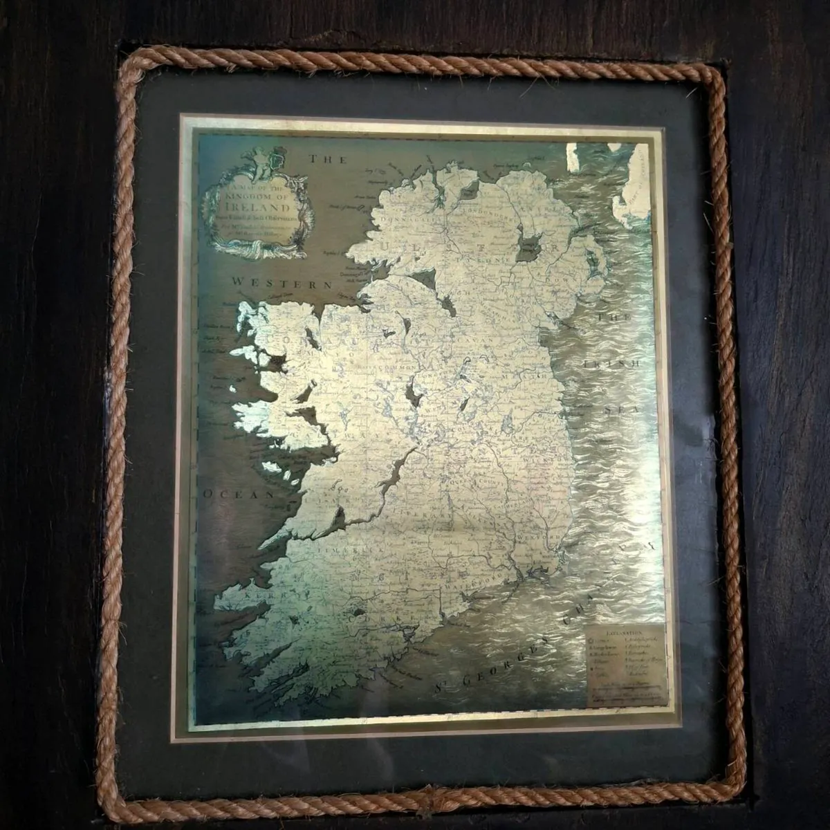 Map of the 'Kingdom of Ireland' In Natural Slate - Image 4