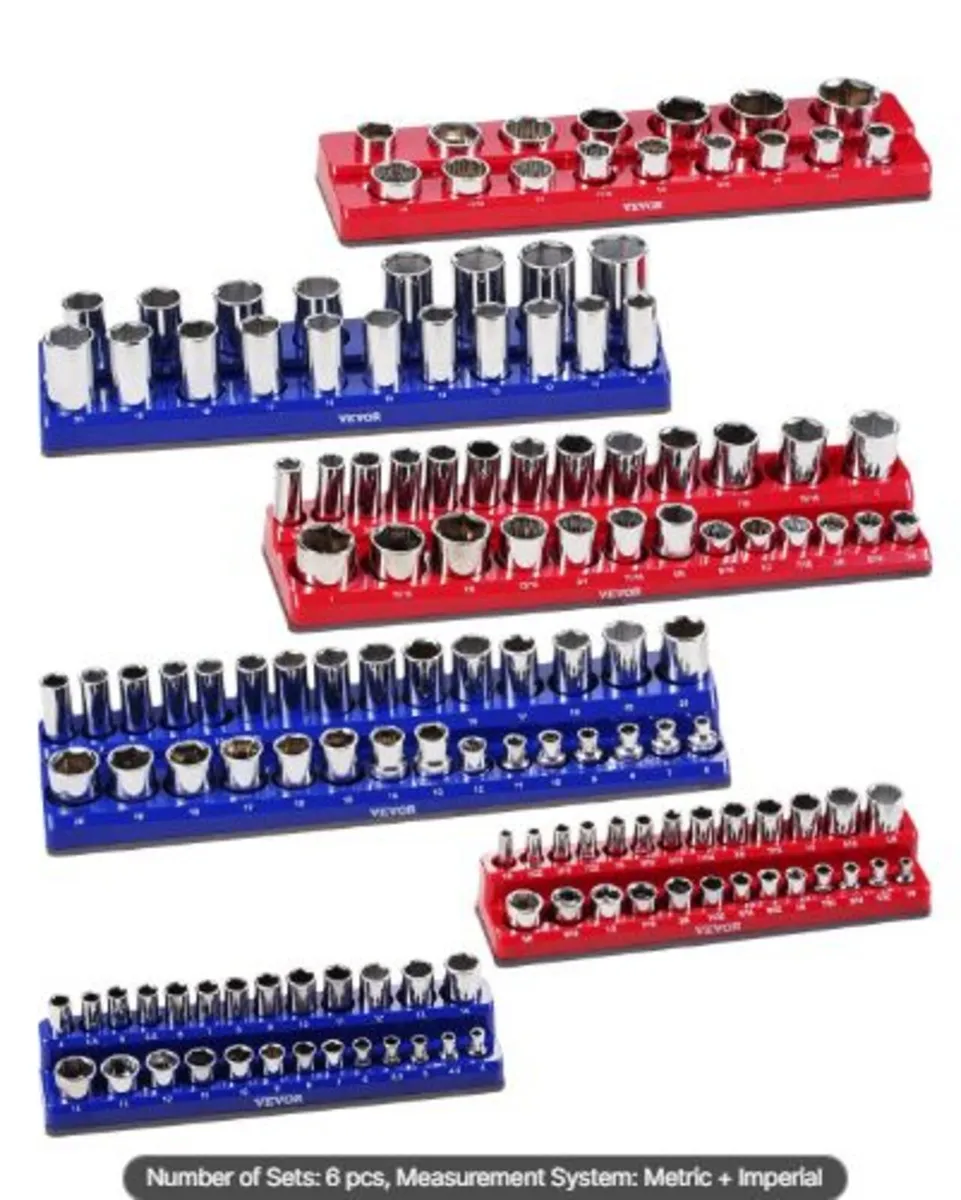 Magnetic Socket Organizer Set, 6PCS Socket Holder - Image 1