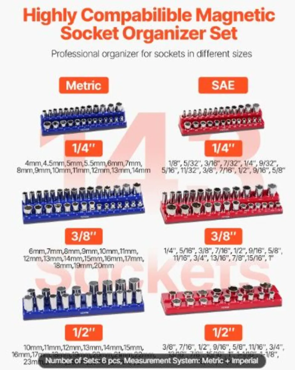 Magnetic Socket Organizer Set, 6PCS Socket Holder - Image 2