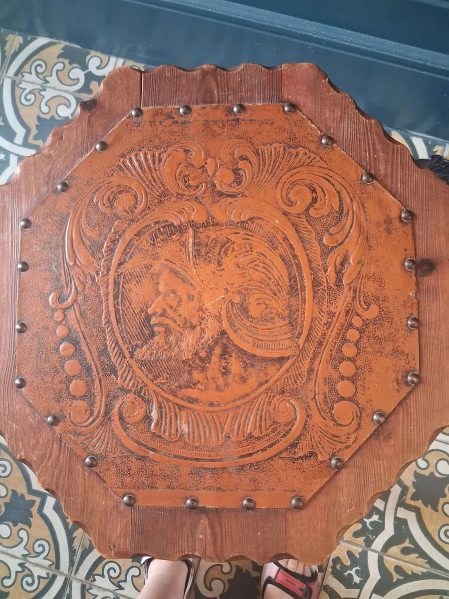 Vintage carved spanish table/ stool - Image 3