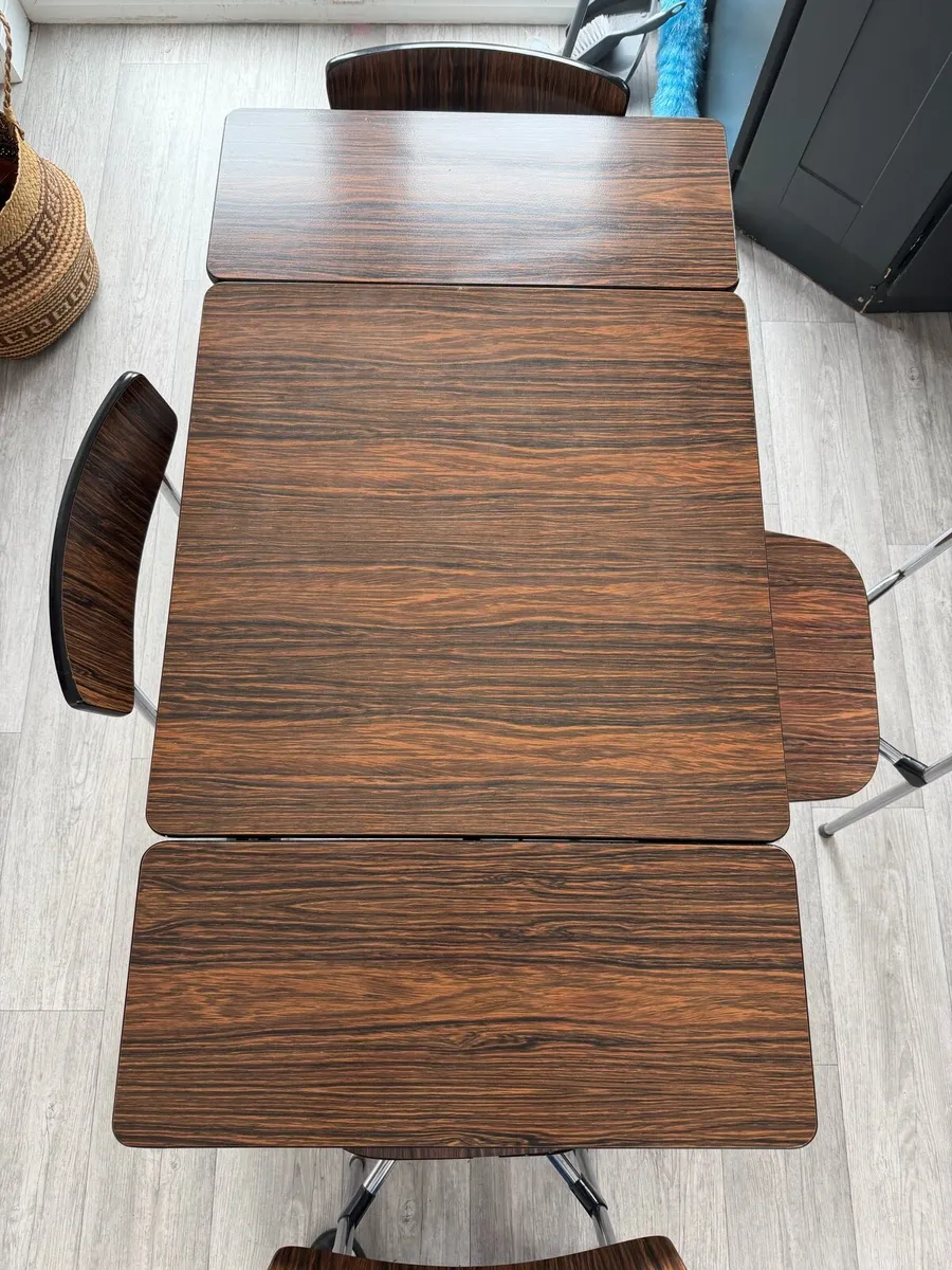 Mid Century Extendable Dining Table and Chairs - Image 3
