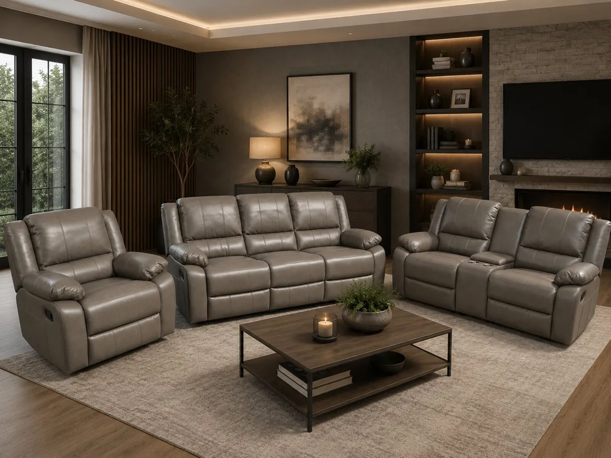 New Larson Leather Recliners Free Delivery - Image 3