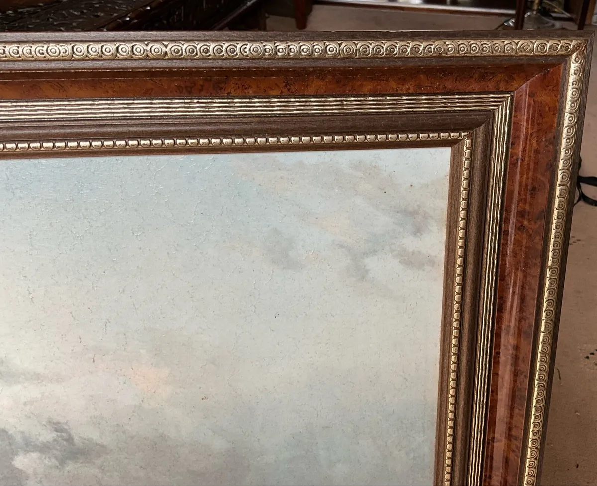 Glazed Reproduction Oil Print “ Quiet Evening Hour - Image 3