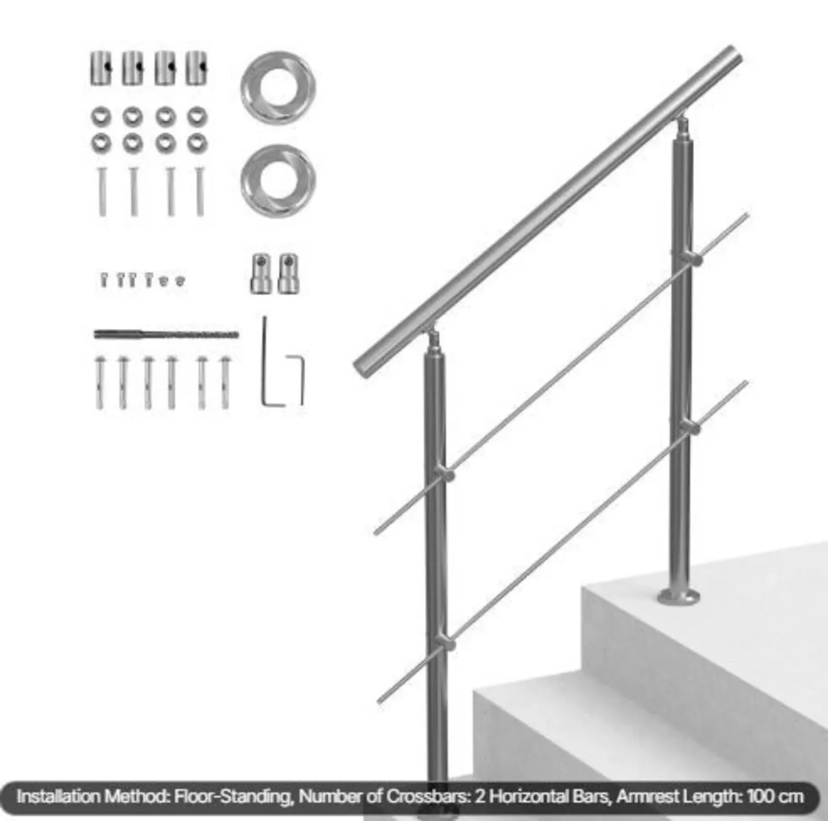 100.1 cm Handrails for Outdoor Steps 2 - Image 4