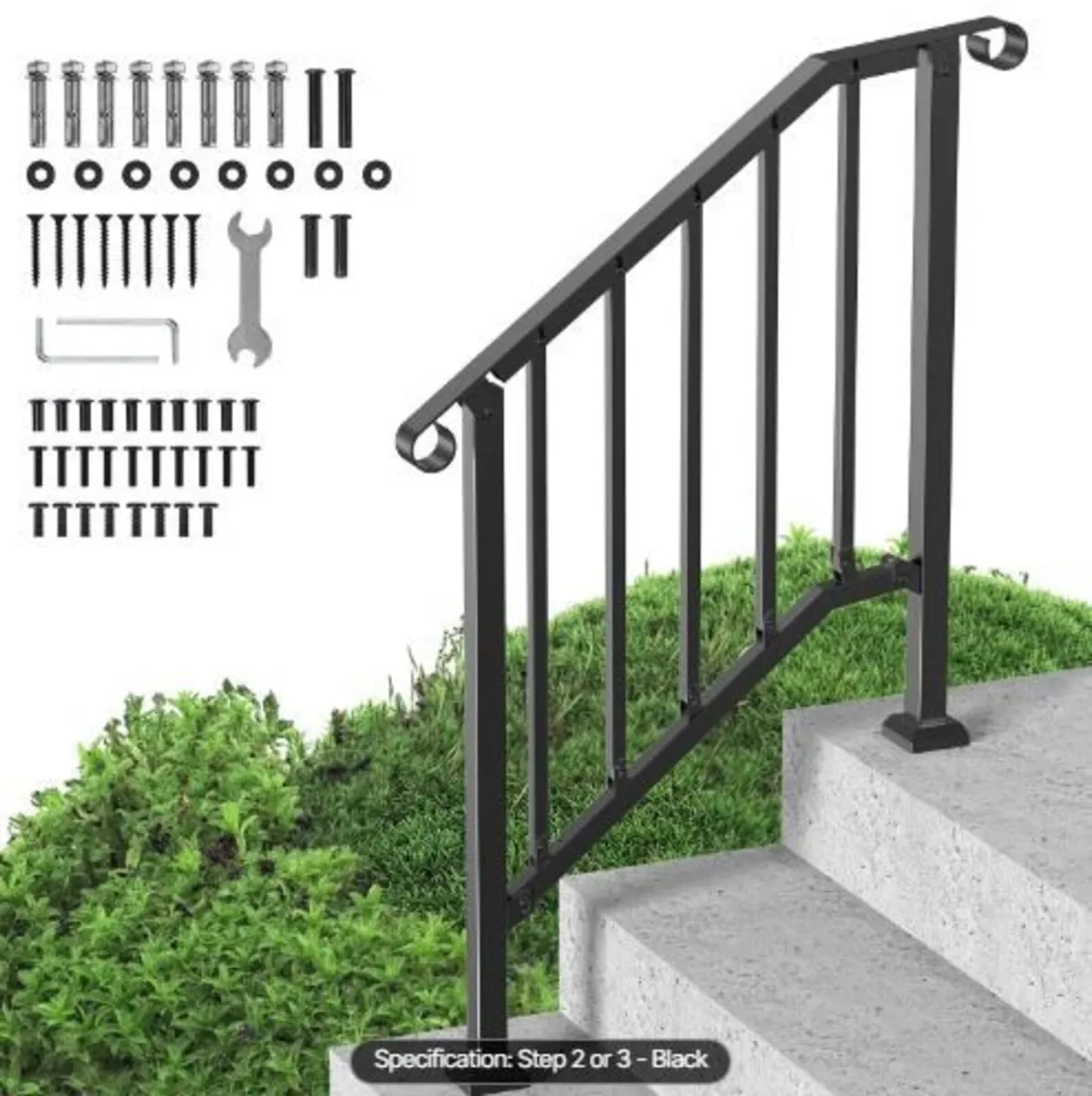Handrails for Outdoor Steps, 2-3 Step Stair - Image 4