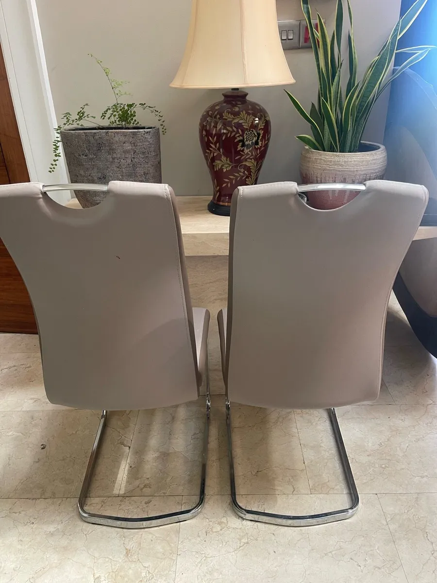 As New - 2 x Classy Grey Kitchen Dining Chairs - Image 2