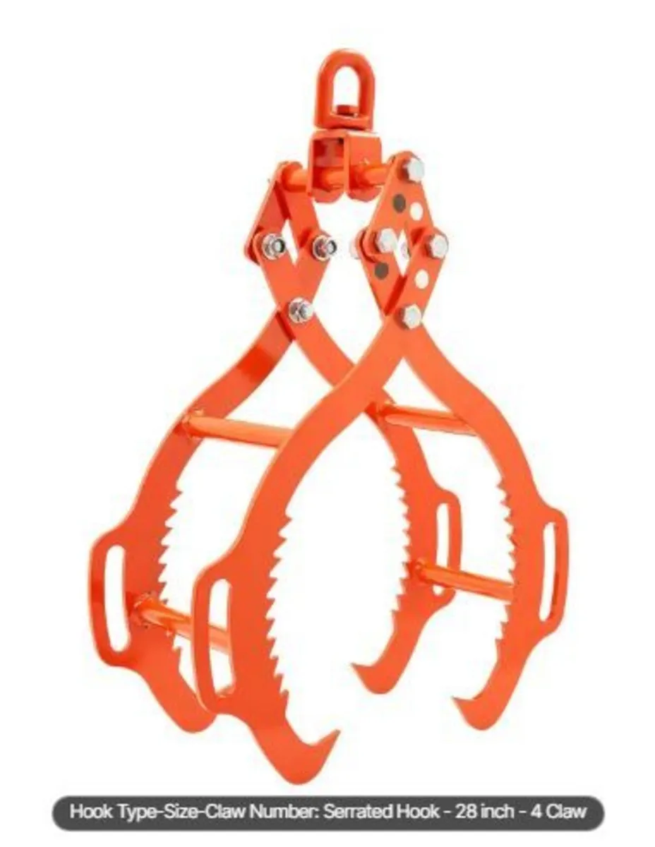 28in Log Lifting Tongs, 4-Claw Log Tongs - Image 4