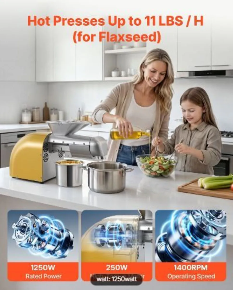 Oil Press Machine, 5KG/H Capacity, 1250W - Image 2