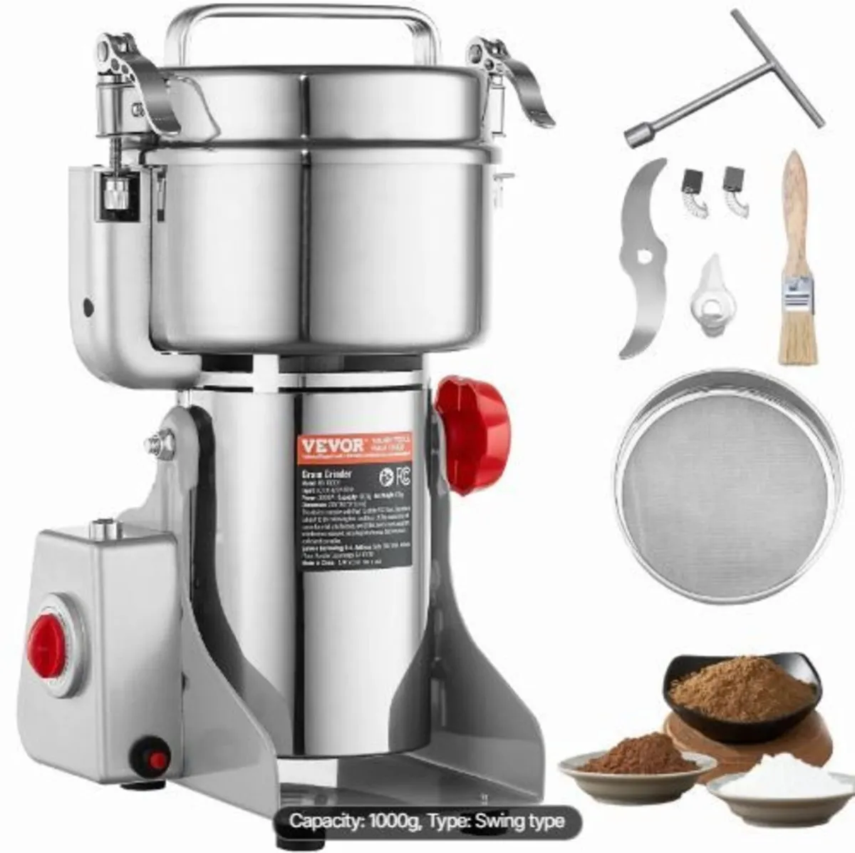1000g Electric Grain Mill Grinder, High Speed 3000 - Image 4