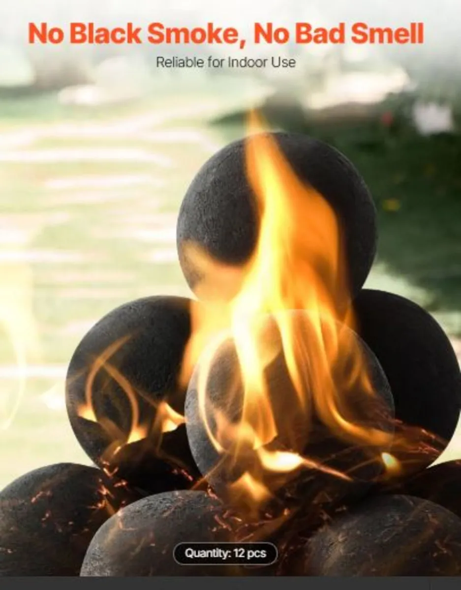 Ceramic Fire Balls, 100 mm 12 Pcs Round Fire Stone - Image 3