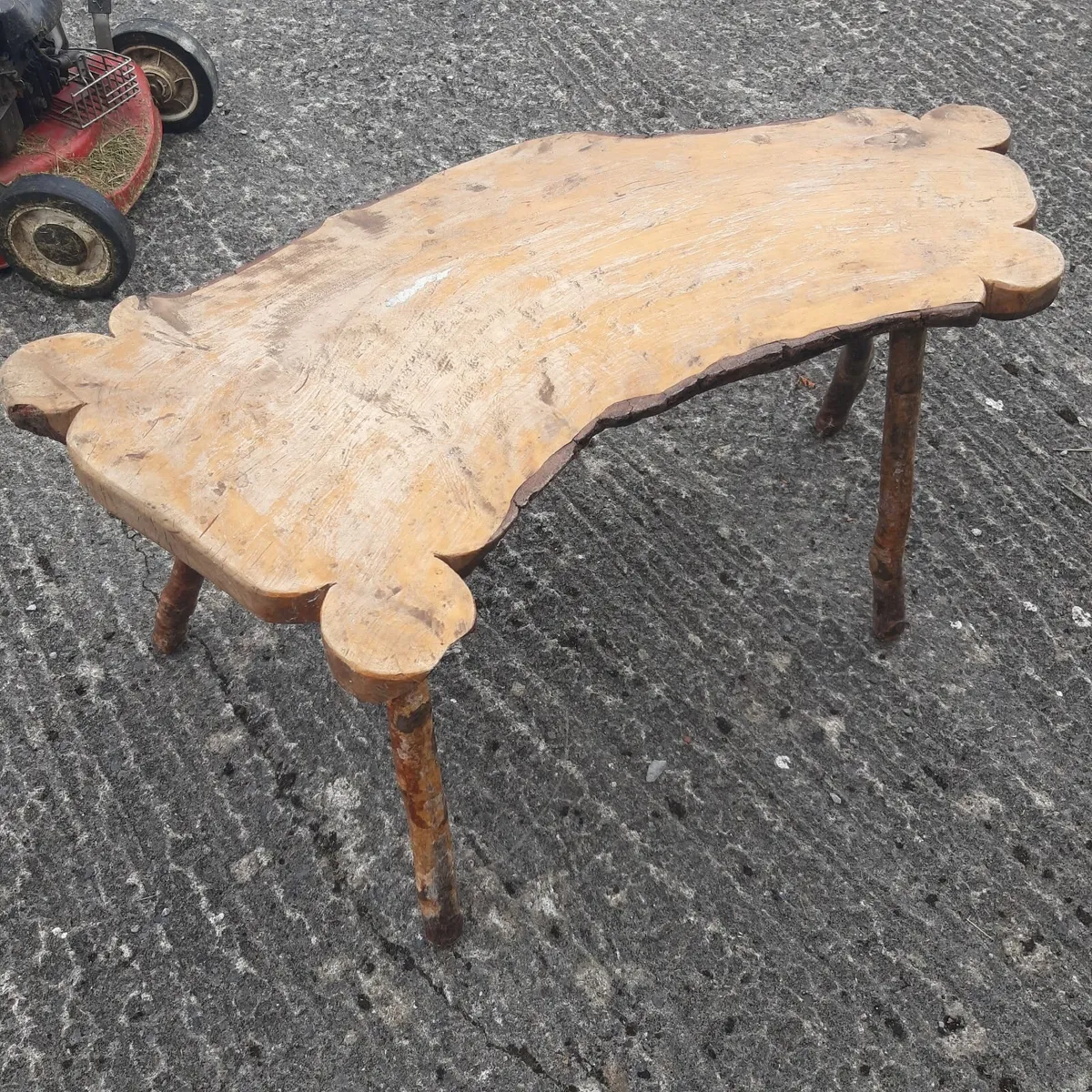 Rustic Handmade Wooden Side Table - Image 2