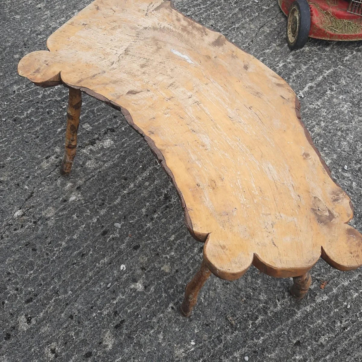 Rustic Handmade Wooden Side Table - Image 1
