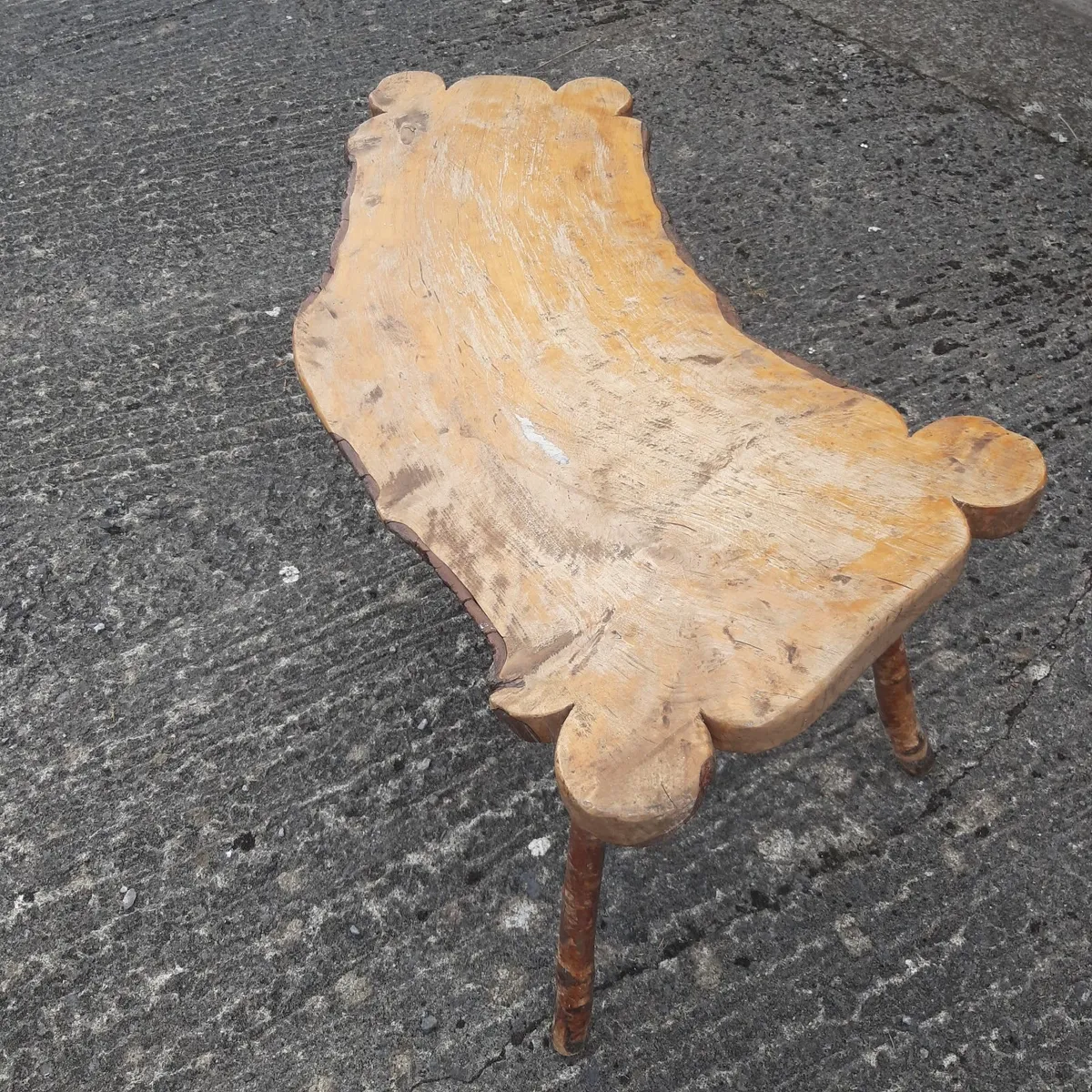 Rustic Handmade Wooden Side Table - Image 4